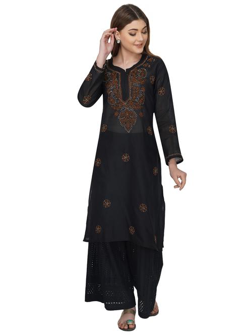 chikankari straight kurta - 17088900 - Very Small Image - 1