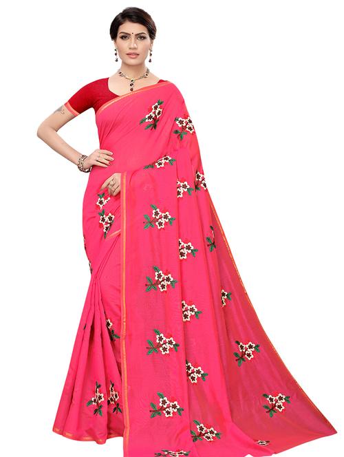 embroidered kanjivaram saree with blouse - 17088949 - Very Small Image - 1
