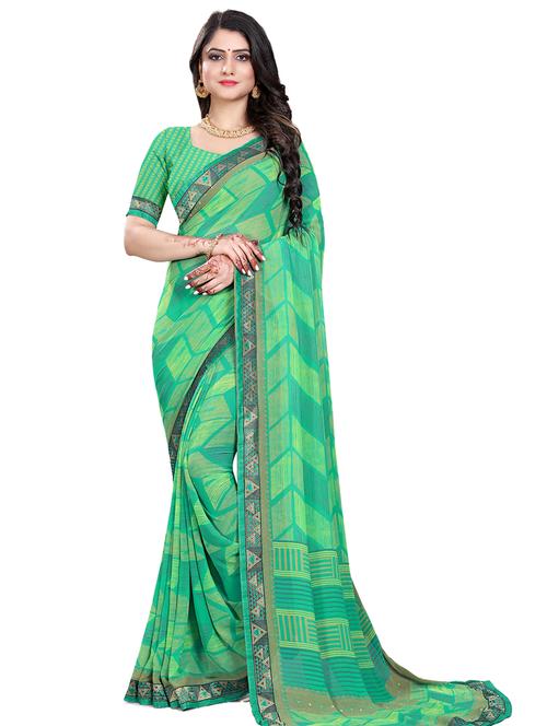 geometrical printed saree with blouse - 17089001 - Very Small Image - 1