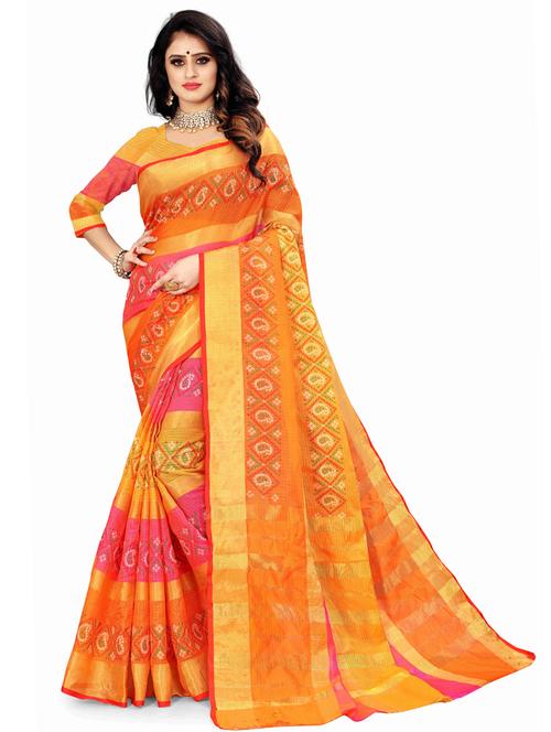 paisley kanjivaram saree with blouse - 17089027 - Very Small Image - 1