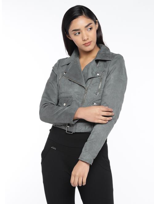 lapel neck biker jacket - 17089074 - Very Small Image - 1