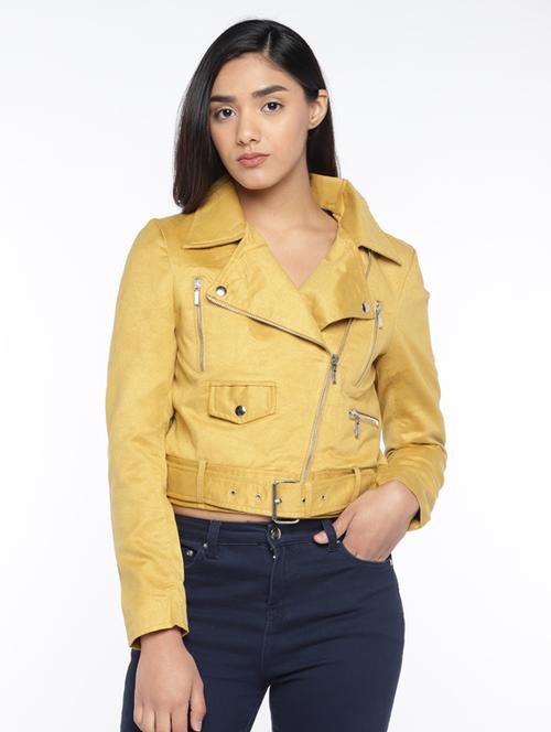 lapel neck cropped biker jacket - 17089080 - Very Small Image - 1
