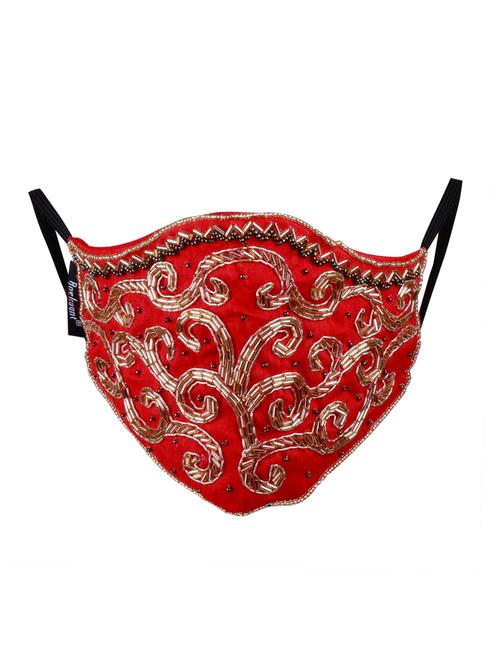 red art silk anti-pollution women mask (pack of 2) - 17089701 - Very Small Image - 1