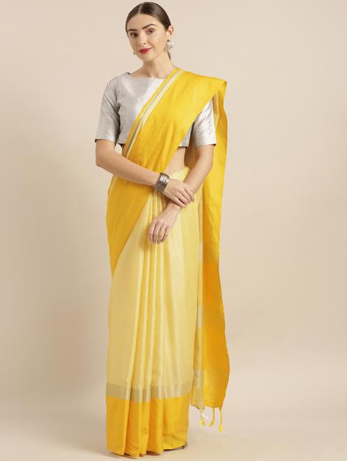 pastel woven saree with blouse - 17089868 - Very Small Image - 1