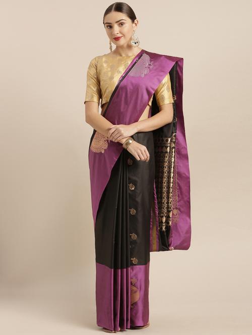 self design kanjivaram saree with blouse - 17089944 - Very Small Image - 1