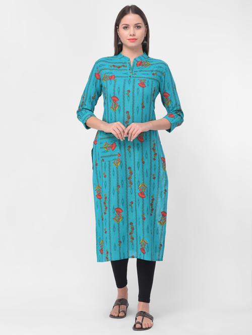floral straight kurta - 17090490 - Very Small Image - 1