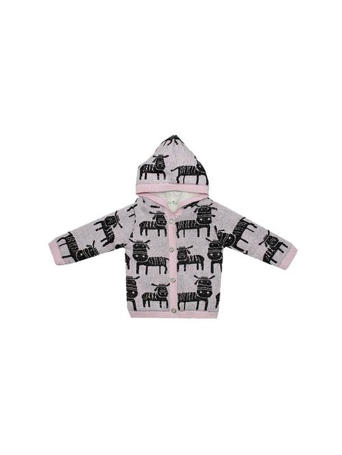 pink cotton hooded sweaters & cardigan - 17090548 - Very Small Image - 1