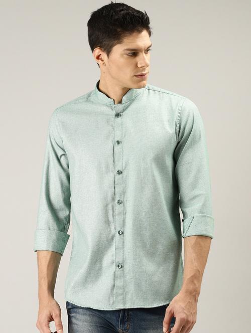 green solid casual shirt - 17090620 - Very Small Image - 1
