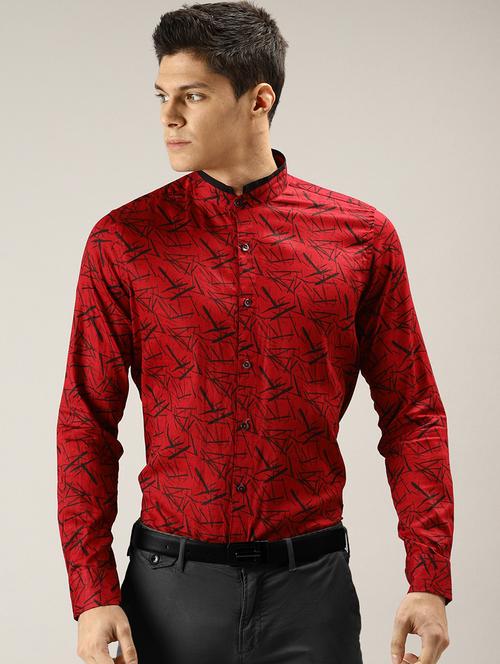 red printed casual shirt - 17090624 - Very Small Image - 1