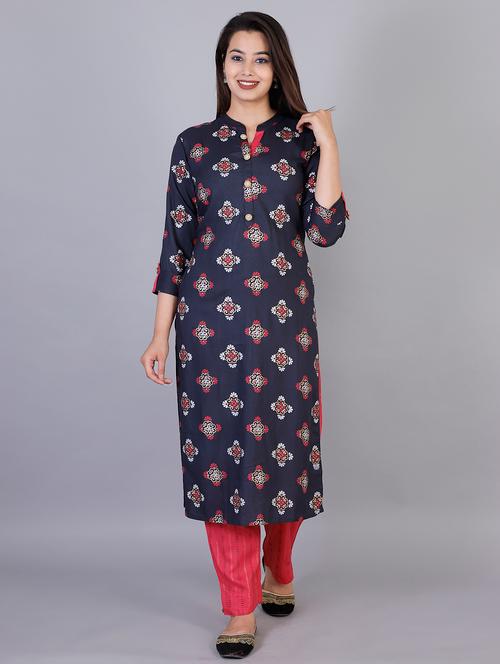 printed kurta pant set - 17090956 - Very Small Image - 1