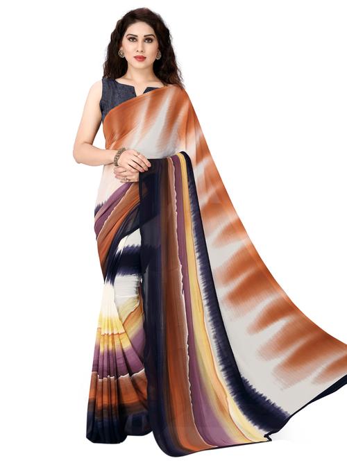 abstract tie & dye saree with blouse - 17090969 - Very Small Image - 1