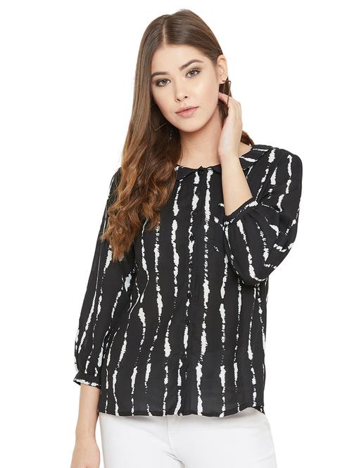 peter pan collar printed shirt - 17091030 - Very Small Image - 1