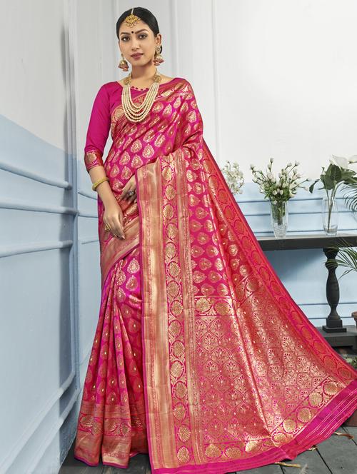 self design woven saree with blouse - 17091117 - Very Small Image - 1