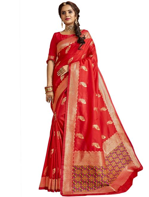 self design woven saree with blouse - 17091120 - Very Small Image - 1