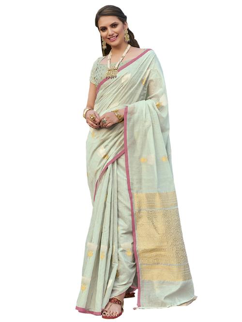 self design woven saree with blouse - 17091163 - Very Small Image - 1
