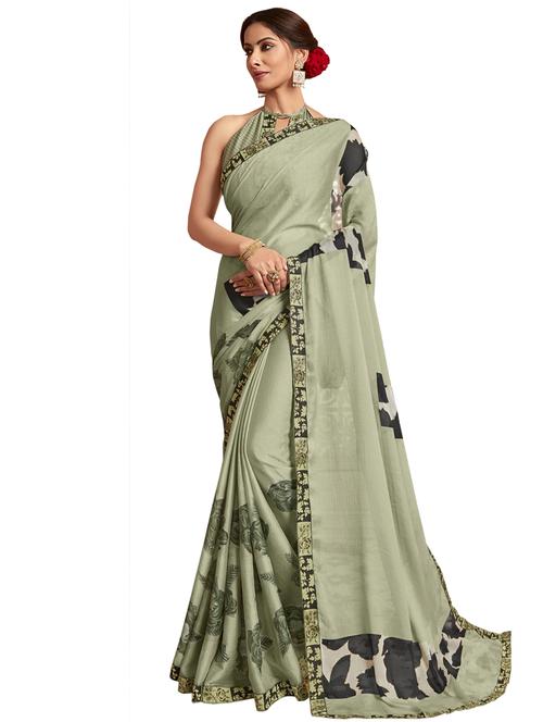 floral printed saree with blouse - 17091434 - Very Small Image - 1