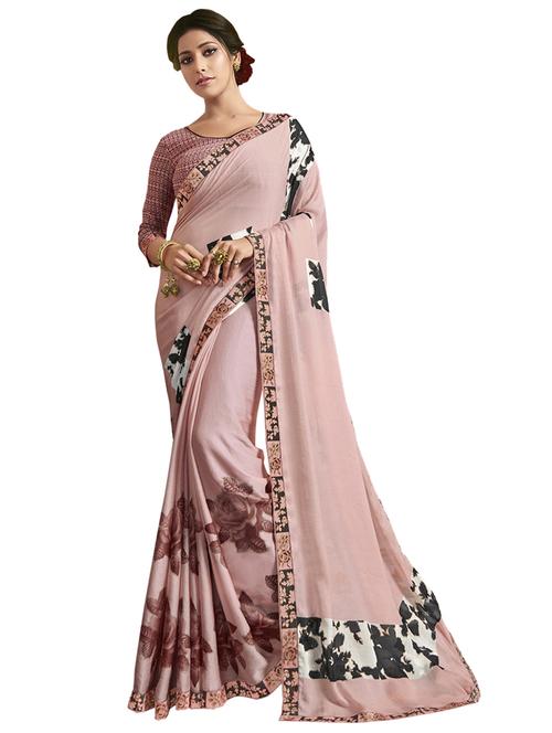 floral printed saree with blouse - 17091436 - Very Small Image - 1