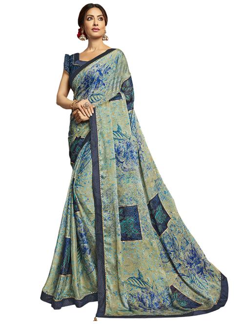floral printed saree with blouse - 17091440 - Very Small Image - 1