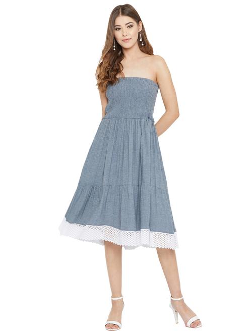 laced hem tube dress - 17091492 - Very Small Image - 1