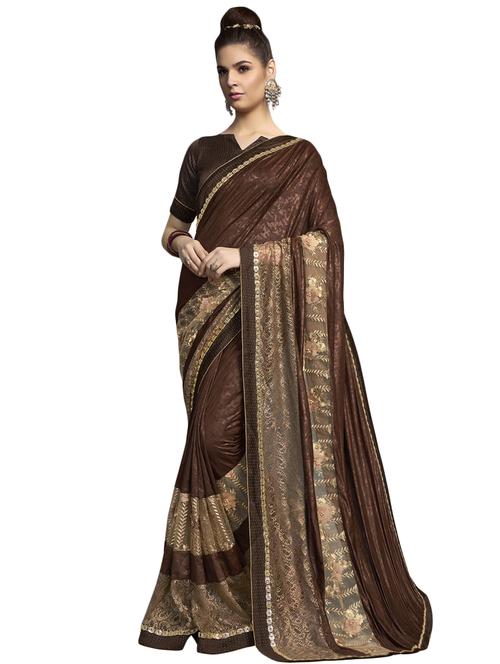 solid embroidered saree with blouse - 17091500 - Very Small Image - 1