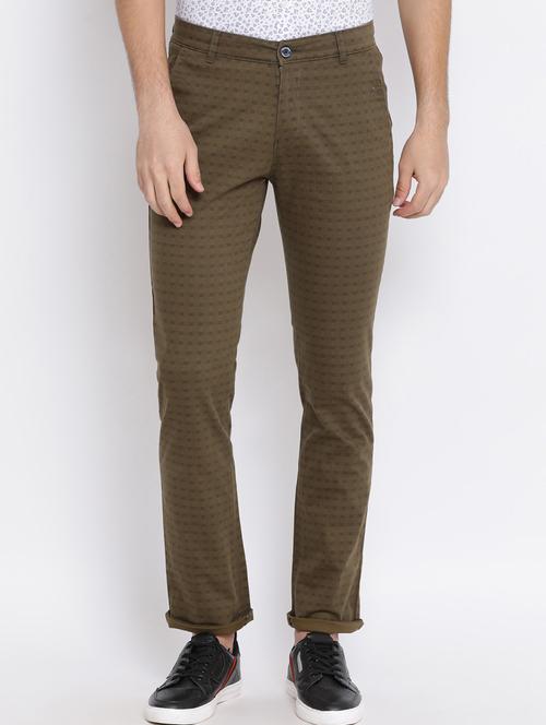 green checkered flat front casual trouser - 17091569 - Very Small Image - 1