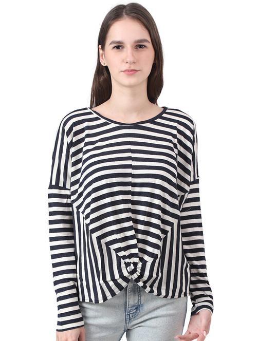 twist detail striped top - 17091926 - Very Small Image - 1