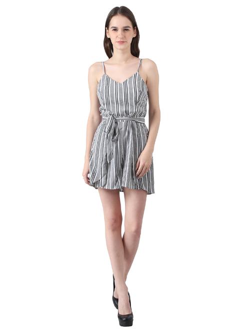 cami neck tie front romper - 17091972 - Very Small Image - 1