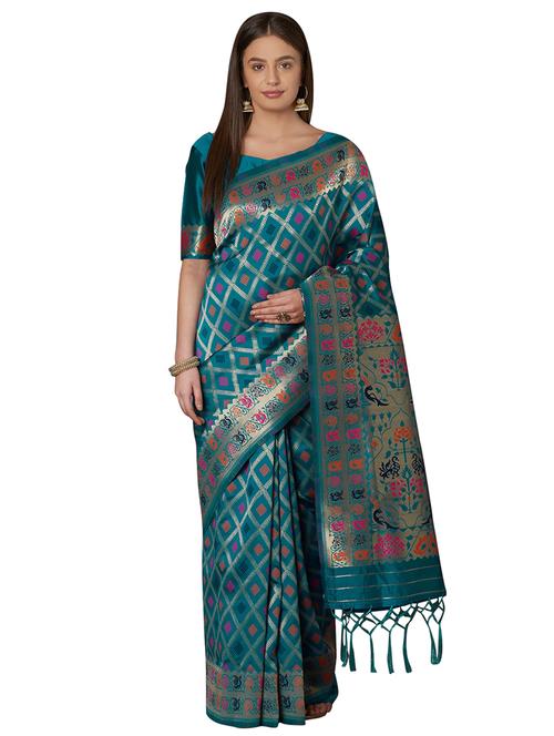 self design banarasi saree with blouse - 17092011 - Very Small Image - 1