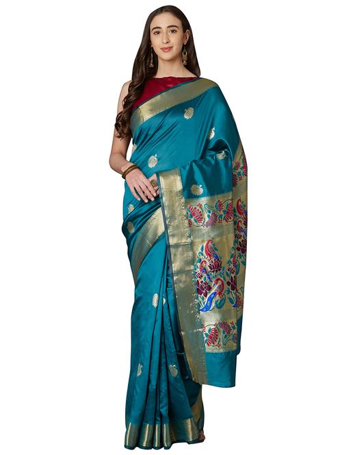 self design banarasi saree with blouse - 17092012 - Very Small Image - 1
