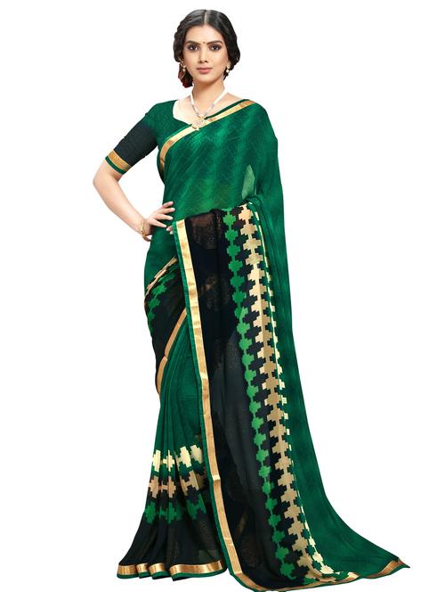 geometrical printed saree with blouse - 17093023 - Very Small Image - 1