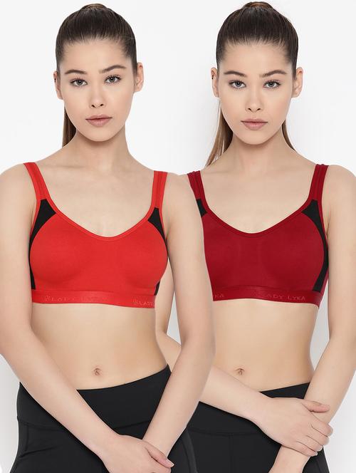 multi colored set of 2 sport bra - 17093774 - Very Small Image - 1