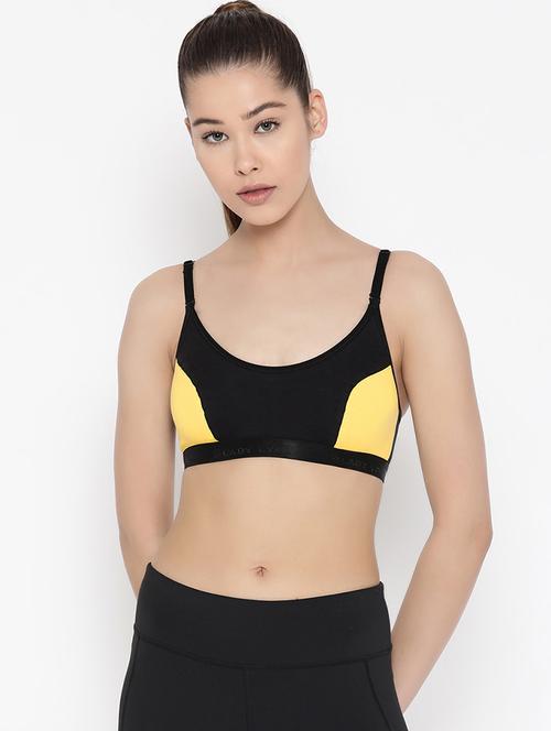 yellow printed sports bra - 17093816 - Very Small Image - 1