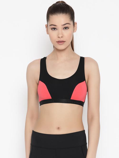 peach printed sports bra - 17093907 - Very Small Image - 1