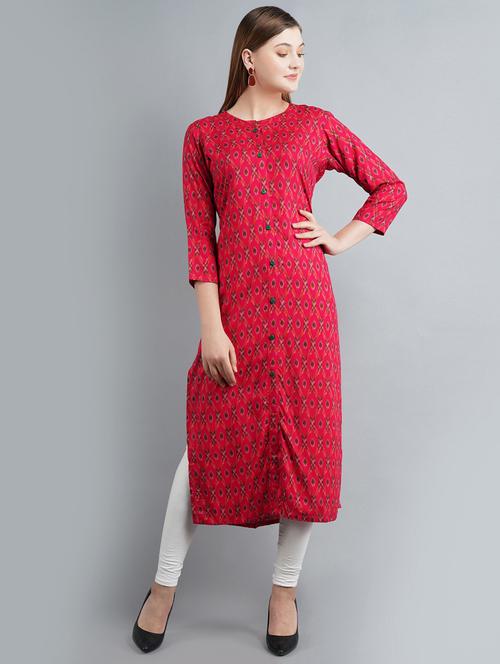 ikat straight kurta - 17094159 - Very Small Image - 1