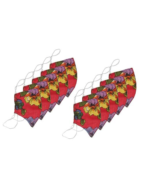 multi colored cotton anti-pollution women mask (set of 10pcs) - 17094203 - Very Small Image - 1