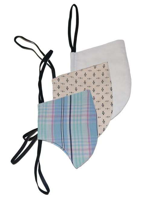 multi colored cotton anti-pollution women mask (pack of 3) - 17094773 - Very Small Image - 1
