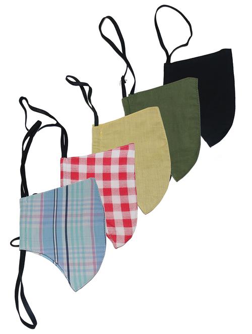 multi colored cotton anti-pollution women mask (pack of 5) - 17094774 - Very Small Image - 1