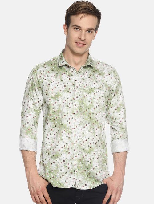 green printed casual shirt - 17095406 - Very Small Image - 1