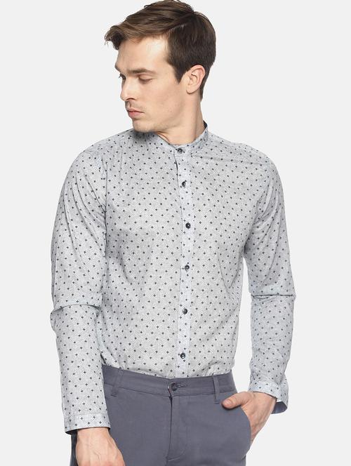 grey printed casual shirt - 17095435 - Very Small Image - 1