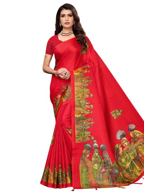 conversational printed saree with blouse - 17095872 - Very Small Image - 1