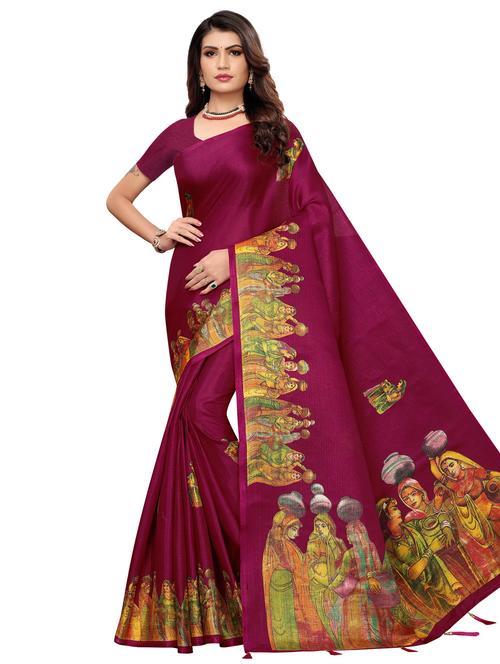 conversational printed saree with blouse - 17095874 - Very Small Image - 1