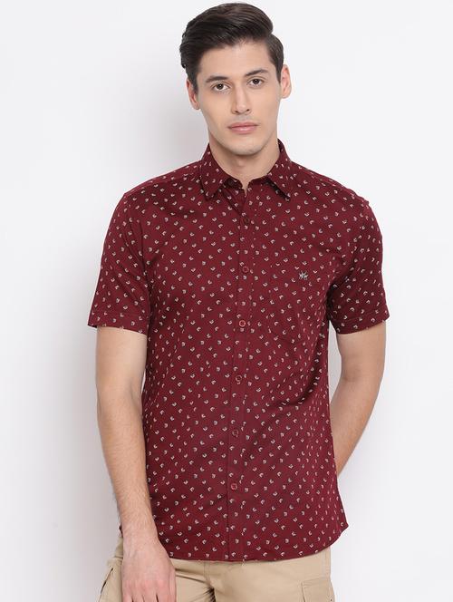 maroon printed casual shirt - 17095956 - Very Small Image - 1