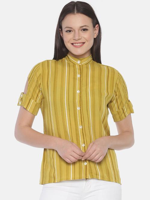 cut out detail sleeves striped top - 17096331 - Very Small Image - 1