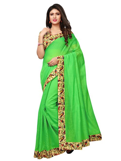 printed bordered saree with blouse - 17096520 - Very Small Image - 1