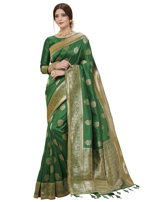 floral kanjivaram saree with blouse - 17096536 - Very Small Image - 1