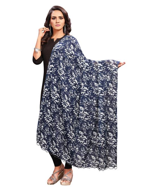 indigo cotton dupatta - 17097686 - Very Small Image - 1