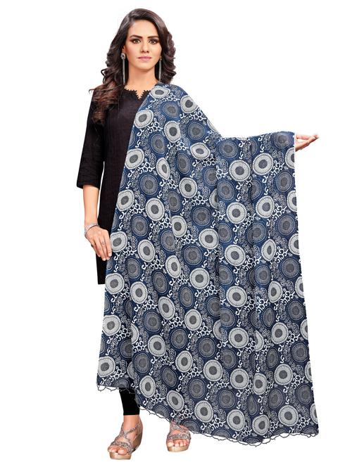 indigo cotton dupatta - 17097692 - Very Small Image - 1