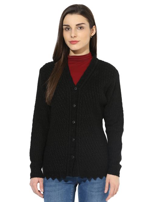 zig zag hem wool cardigan - 17097694 - Very Small Image - 1