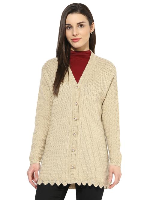 zig zag hem wool cardigan - 17097695 - Very Small Image - 1