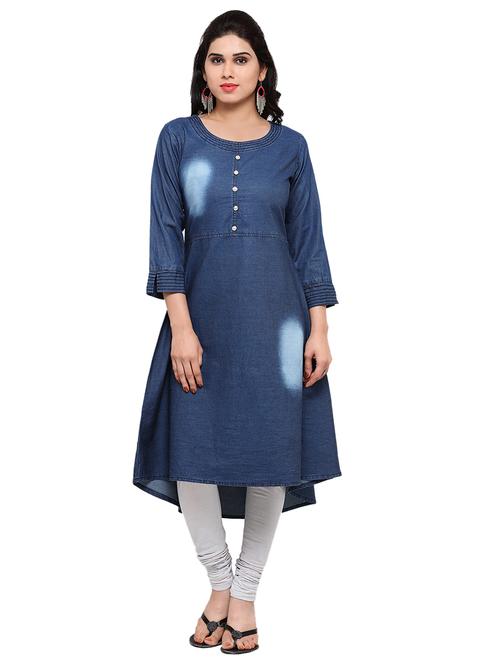 denim a-line kurta - 17097784 - Very Small Image - 1
